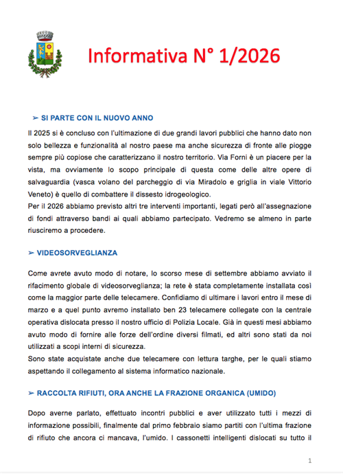 Informativa N. 1/2026